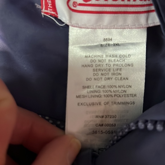 Coleman Hooded Windbreaker Zip Up Jacket Navy & Blue Size 2XL - Picture 4 of 7